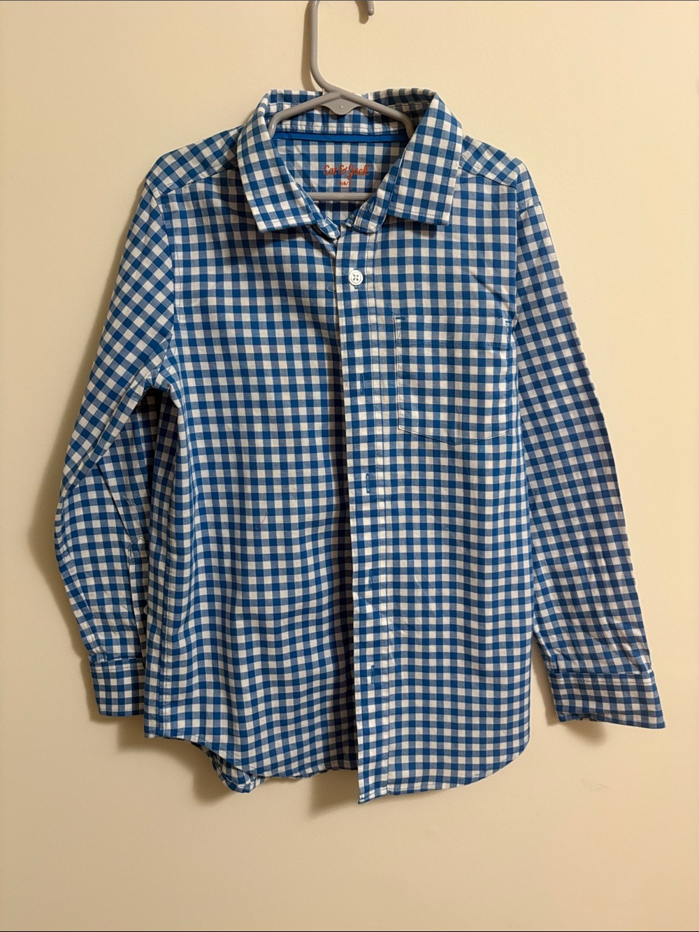 Cat & Jack Blue and White Gingham Button-Up Shirt